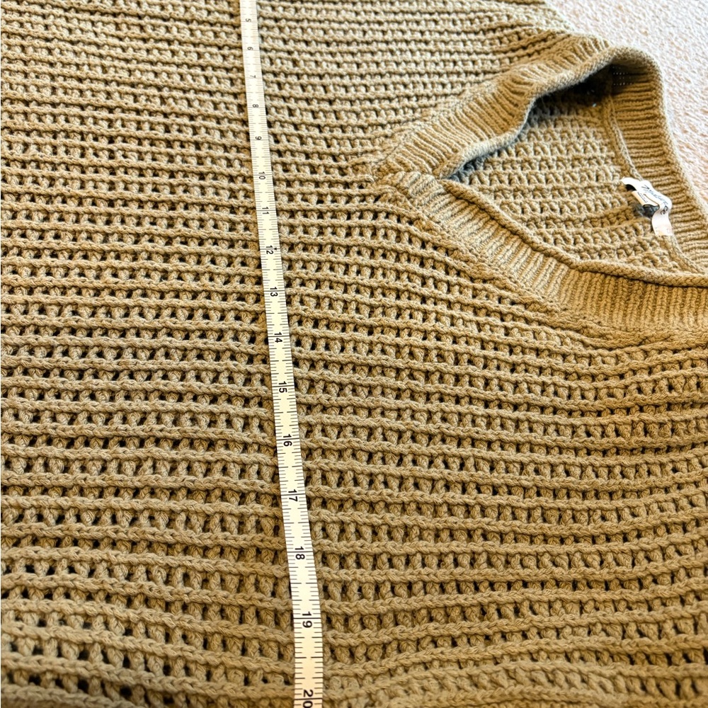 Madewell Open-Stitch V-Neck Pullover Sweater, Large - Picture 4 of 5